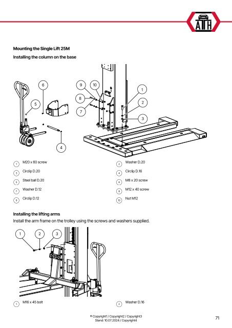 ATH-Heinl Bedienungsanleitung Single Lift 25M