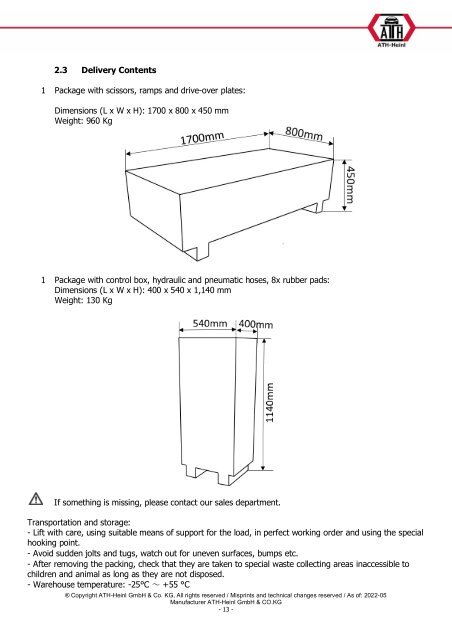 ATH-Heinl Bedienungsanleitung Frame Lift 35FZ