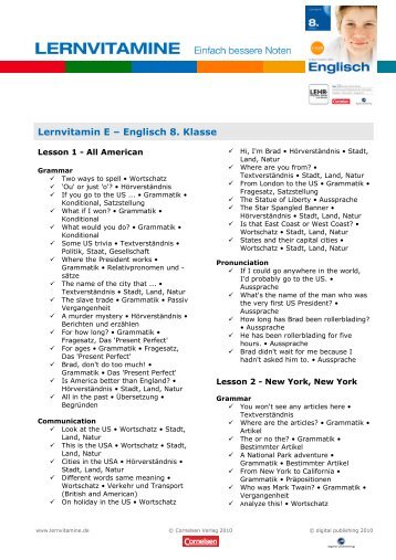 Lernvitamin E – Englisch 8. Klasse - SpielundLern.de