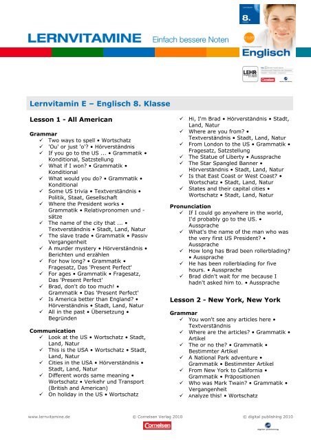 Lernvitamin E – Englisch 8. Klasse - SpielundLern.de