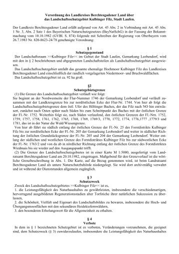 Landschaftsschutzgebietsverordnung Kulbinger Filz ... - Stadt Laufen