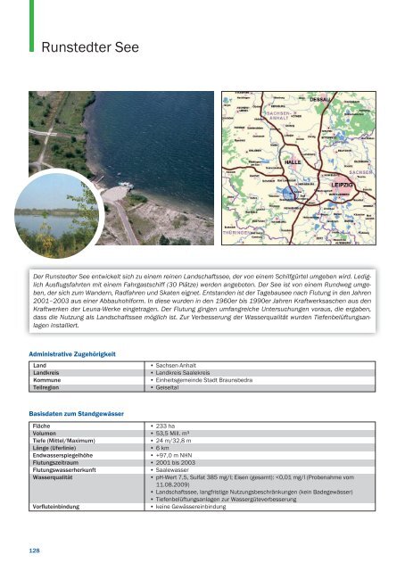 Seenprofil Runstedter See - Investoren - Leipziger Neuseenland