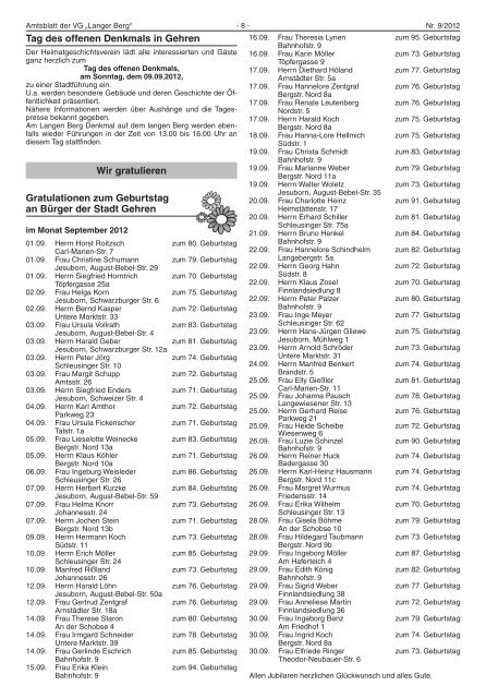 20 Jahre BdV Stadtverband Gehren- Langewiesen- Großbreiten