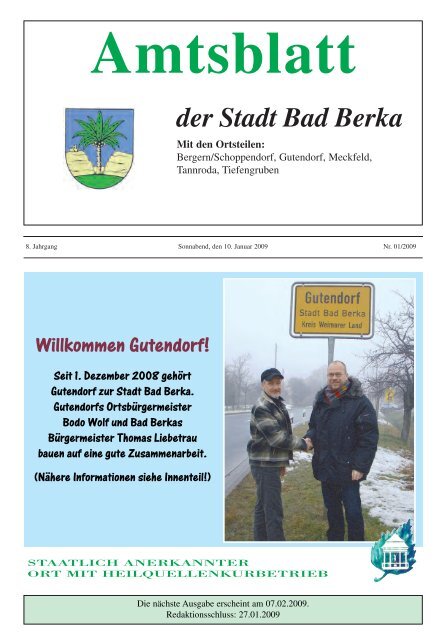 Amtsblatt der Stadt Bad Berka - Kurstadt Bad Berka