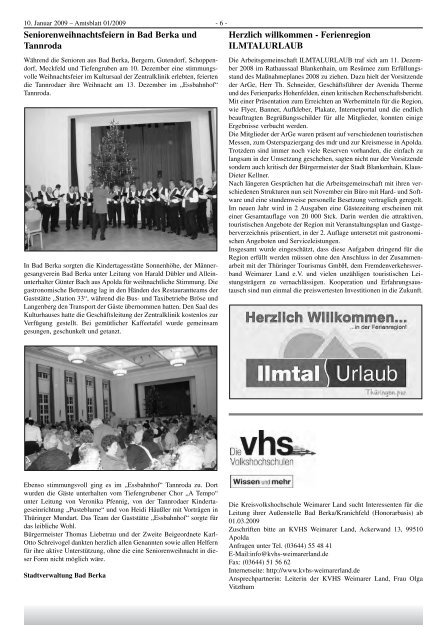 Amtsblatt der Stadt Bad Berka - Kurstadt Bad Berka