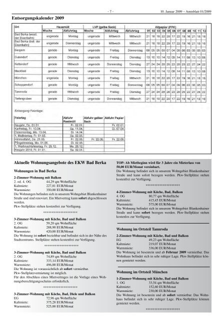 Amtsblatt der Stadt Bad Berka - Kurstadt Bad Berka