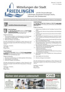 Amtliches Mitteilungsblatt Riedlingen 21.04.2021