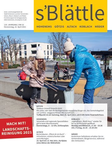 s'Blättle Nr. 16 - Do, 22. April 2021