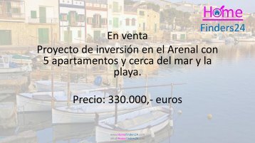 Se vende este proyecto de inversión en el Arenal con 5 apartementos y cerca del mar y la playa. (PUE0018)