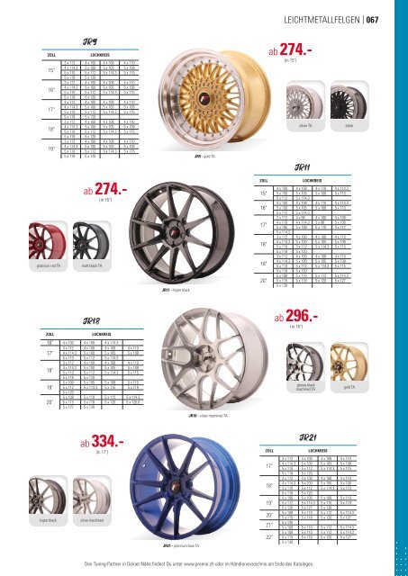 Premio Tuning Schweiz Katalog 2021 – deutsch