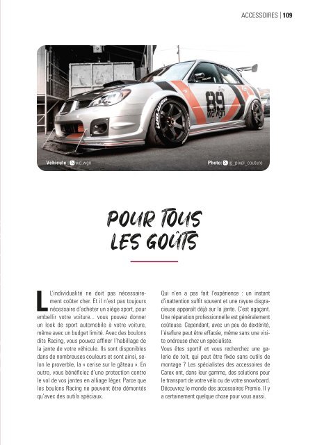 Premio Tuning Suisse Catalogue 2021 – français