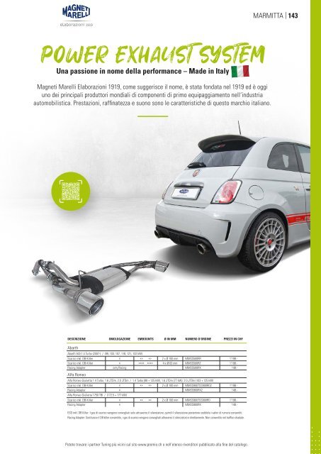 Premio Tuning Svizzera Catalogo 2021 – italiano