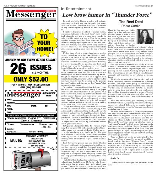 Westside Messenger - April 18th, 2021