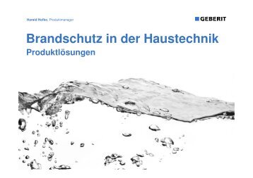 Geberit - Brandschutz in der Haustechnik - Wiener Installateure