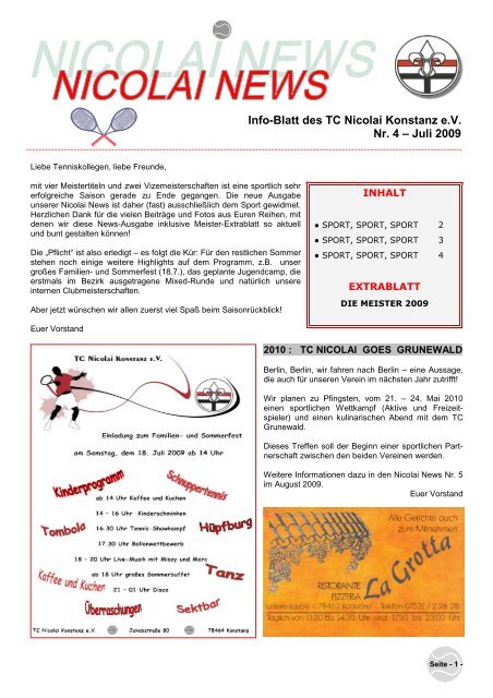 Nicolai News Nr. 4 - TC Nicolai Konstanz e.V.