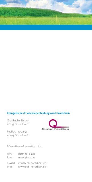 1. Halbjahr 2009 - Evangelisches Erwachsenenbildungswerk ...