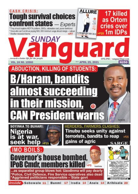 25042021 - B/Haram bandits almost succeeding in their mission CAN president warns 
