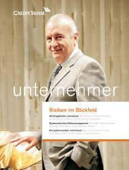 Risiken im Blickfeld - Credit Suisse - Unternehmer Magazin ...