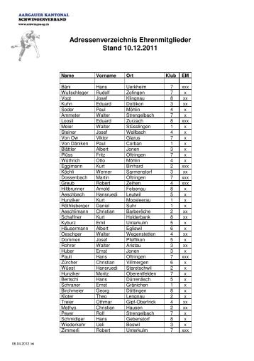 Adressenverzeichnis Ehrenmitglieder Stand 10.12.2011