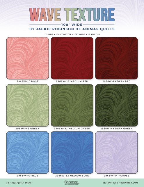 2021 Quilt Backs Catalog - Spring Edition