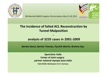 The Incidence of failed ACL Reconstruction by ... - Sportklinik Halle