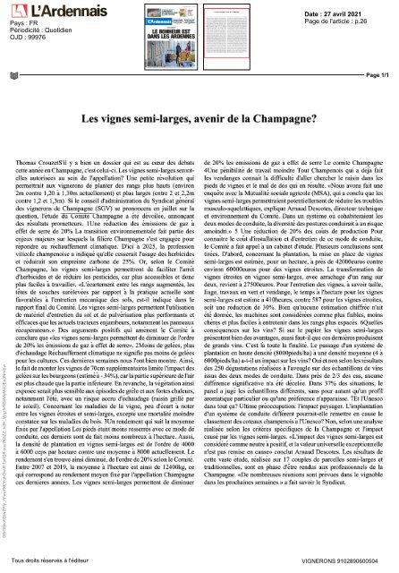 Panorama de presse quotidien du 27 04 2021