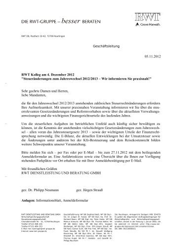 Steueränderungen zum Jahreswechsel 2012/2013 – Wir ...