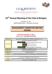MANAGEMENT COMMITTEE MEETING AGENDA ... - Club of Bologna