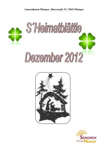 S`Heimatblättle - HSH Hohenloher Seniorenhilfe GmbH