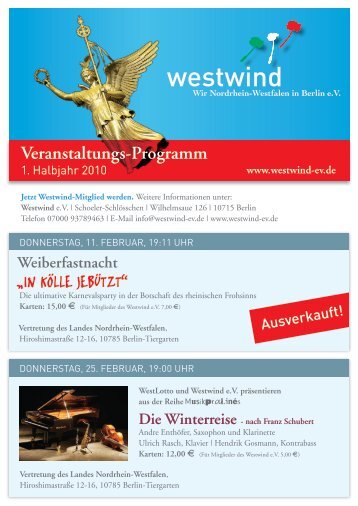 Die Winterreise - nach Franz Schubert - Westwind