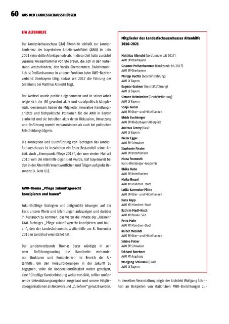 AWO Landesverband Bayern - Verbandsbericht 2016-2021