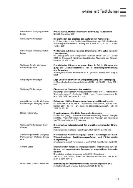 tätigkeitsbericht 2001 - Bremer Energie Institut