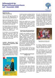 Stifterbrief Dezember 2008 - Bürgerstiftung Bremerhaven