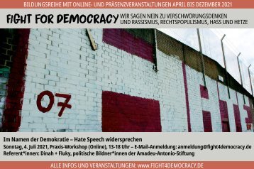 4.7.2021: Im Namen der Demokratie – Hate Speech widersprechen