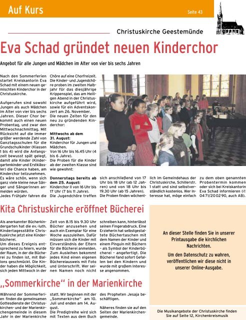 Ausgabe Februar 2011 - Evangelisch-lutherischer Kirchenkreis ...