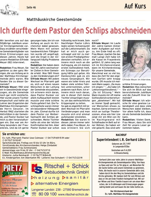 Ausgabe Februar 2011 - Evangelisch-lutherischer Kirchenkreis ...