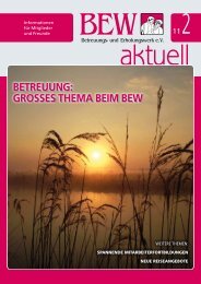 Betreuung: groSSeS thema Beim BeW - Betreuungs