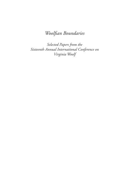 Woolfian Boundaries - Clemson University