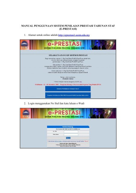 Eprestasi login