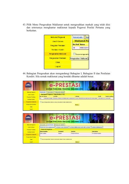 MANUAL PENGGUNAAN SISTEM PENILAIAN ... - ePrestasi - USIM