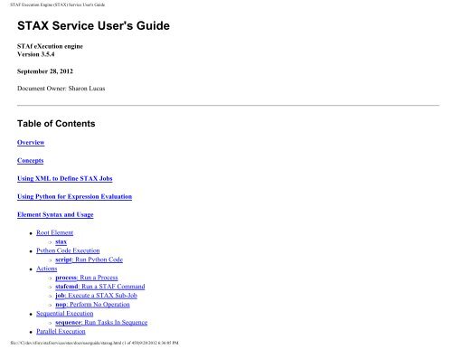 STAF Execution Engine (STAX) Service User's Guide