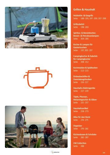 Camping Zubehör Katalog - Grillen und Haushalt