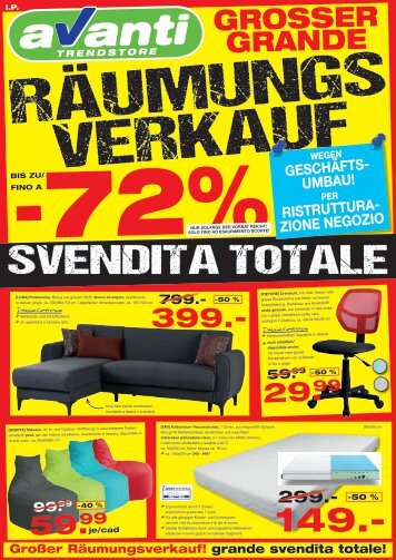 Räumungsverkauf - svendita totale