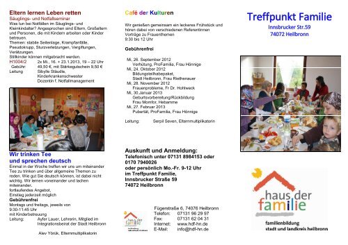 Treffpunkt Familie Haus Der Familie Heilbronn Ev