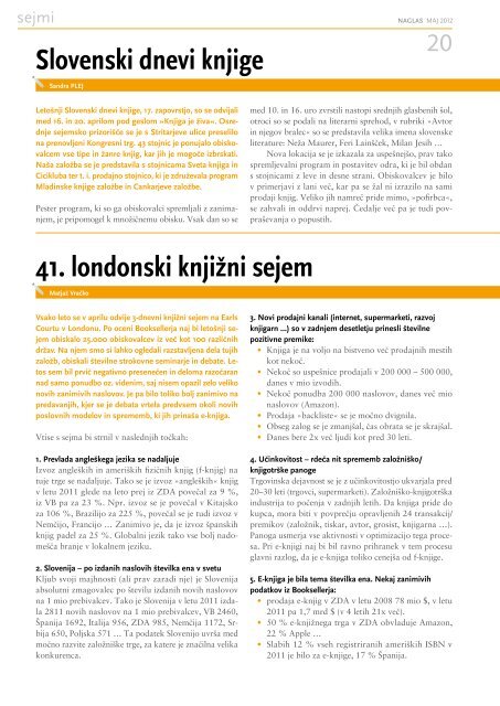 Št. 199, maj 2012 (pdf, 3258 kB) - Mladinska knjiga