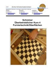 Schreiner Überbetrieblicher Kurs 4 Furniertechnik/Oberflächen