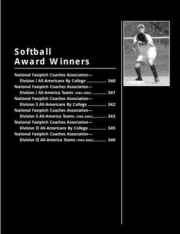 Softball award winners - NCAA