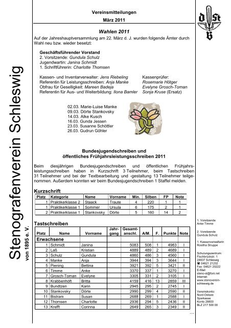 Stenografenverein Schleswig von ...