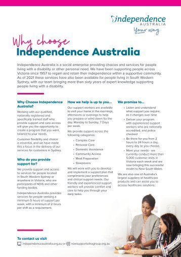 IA NSW - Why Choose IA for NSW Care