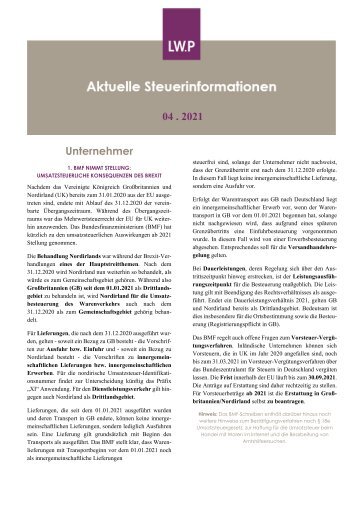 Steuerinfobrief 04 2021